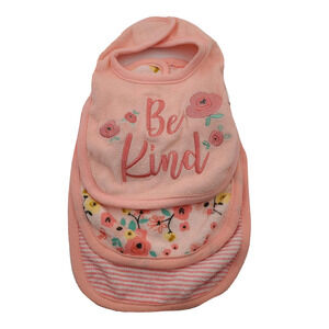 Gerber Organic Baby Girl Terry Bib's 3 Pack